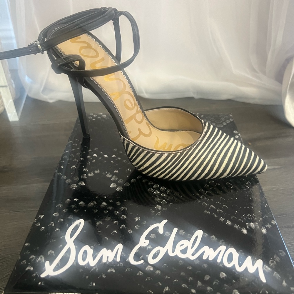 Brand new, Sam Edelman heels! Never been worn! Size 10, Black & White Zebra